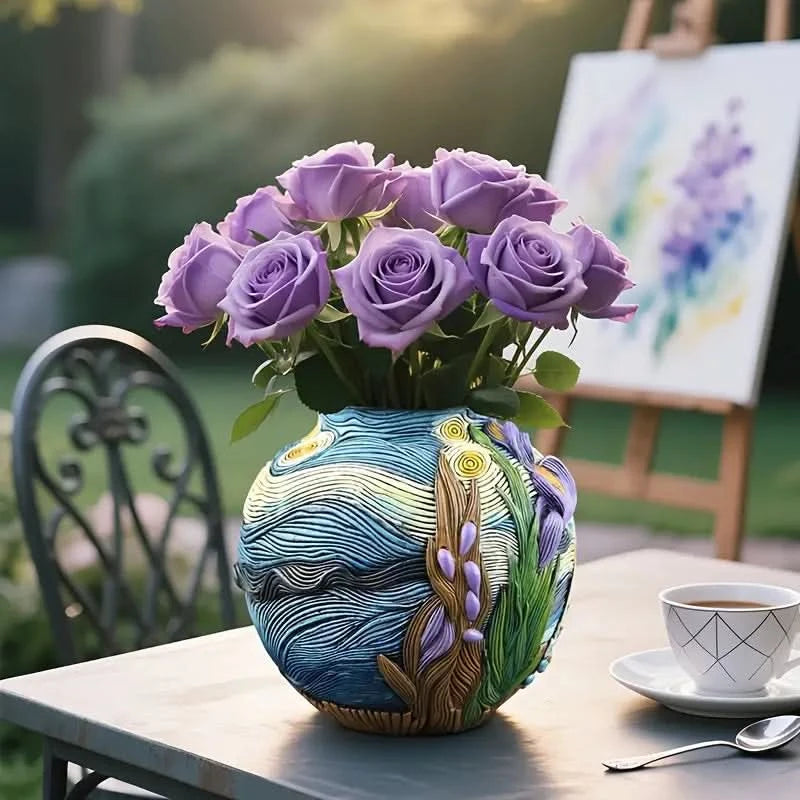 Van Gogh Style Decorative Flower Vase