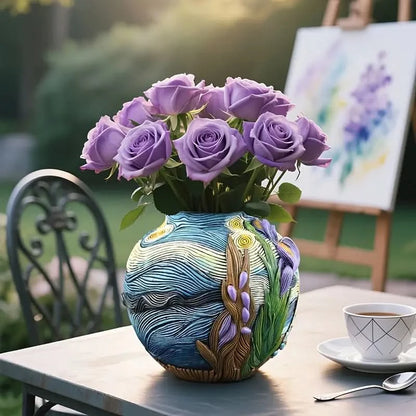 Van Gogh Style Decorative Flower Vase