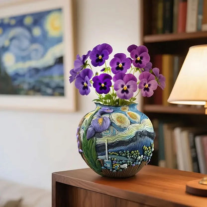 Van Gogh Style Decorative Flower Vase
