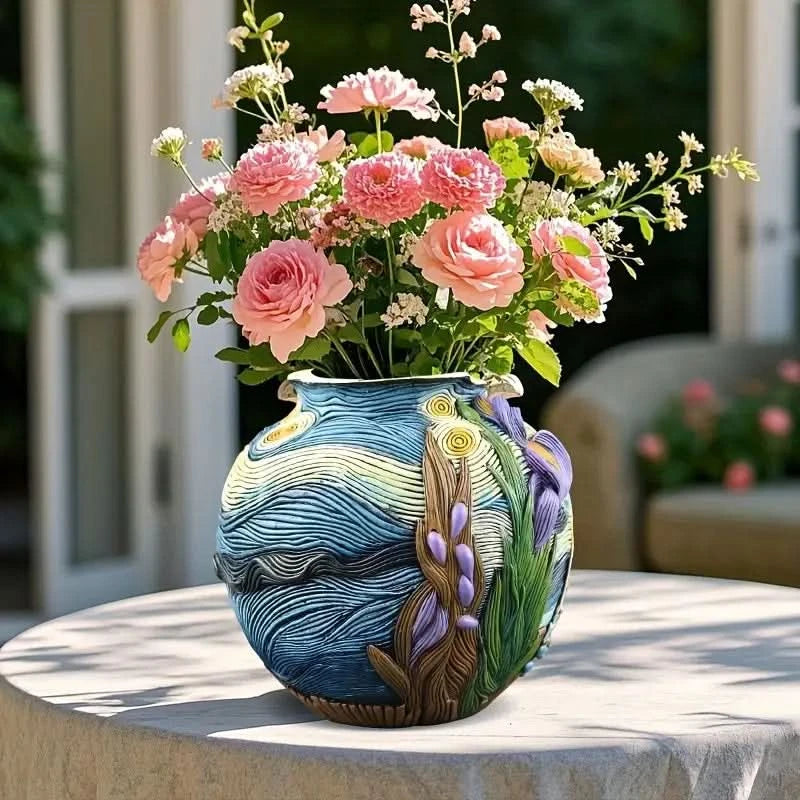Van Gogh Style Decorative Flower Vase