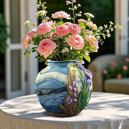 Van Gogh Style Decorative Flower Vase