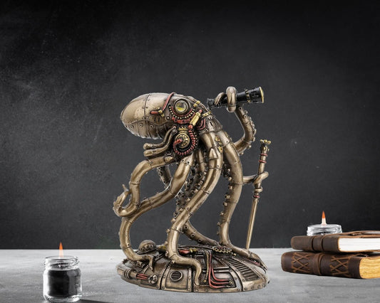 Steampunk Octopus Explorer Statue