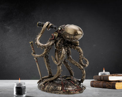 Steampunk Octopus Explorer Statue