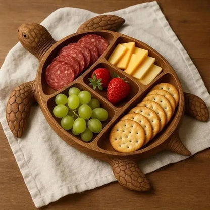 Turtle-Shaped Wooden Charcuterie Board