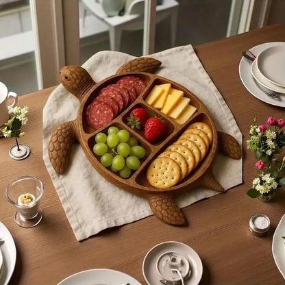 Turtle-Shaped Wooden Charcuterie Board