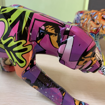 ArtZ® Graffiti Painted Panther Sculpture Sculptures