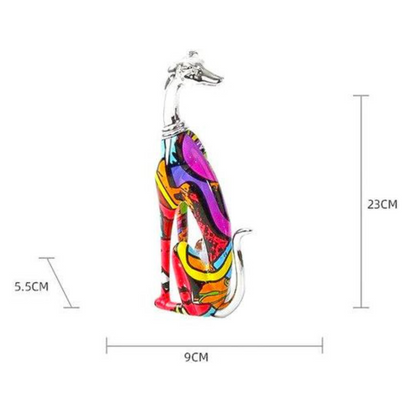 ArtZ® Greyhound Graffiti Painted Statue Graffiti Dog Sculptures