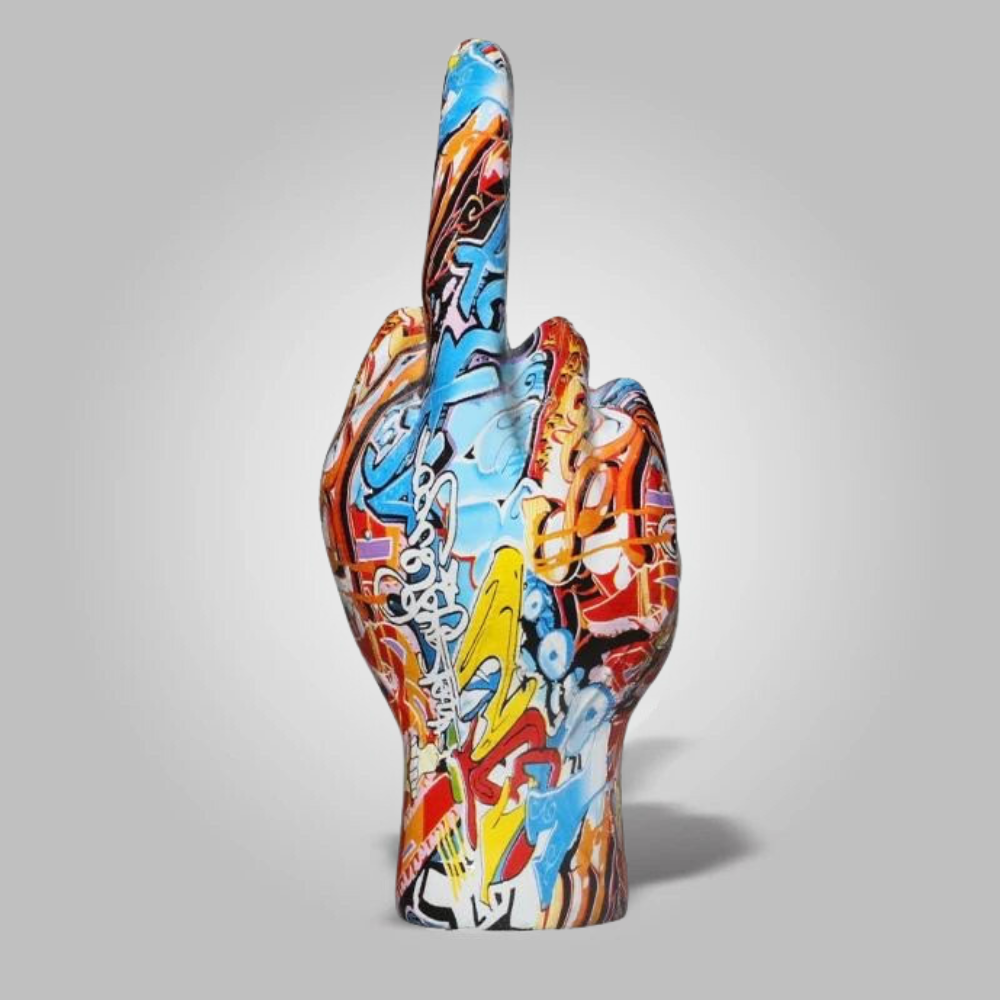 ArtZ® I Have A Bad Attitude Sculpture Middle Finger Sculpture Graffiti