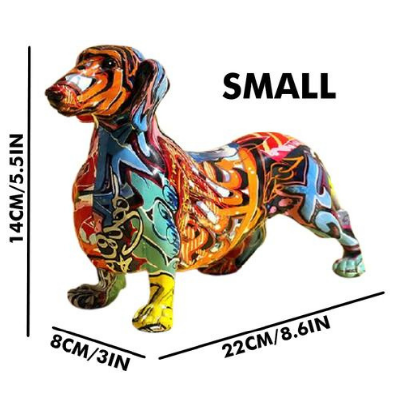 ArtZ® Dachshund Nordic Painted Statue Graffiti Dog Sculptures