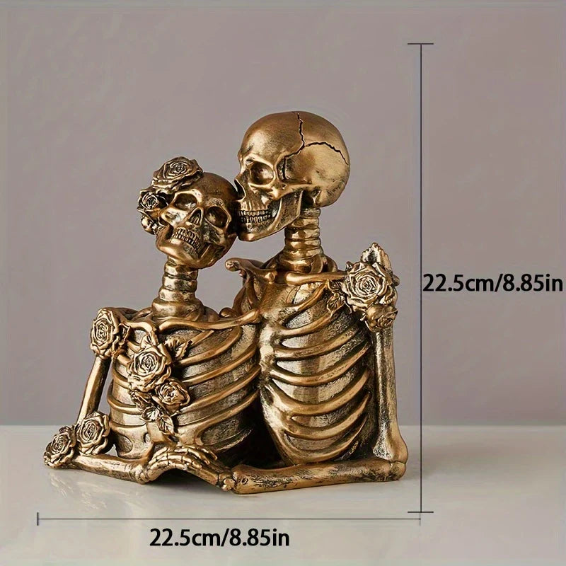Gothic Skeleton Couple Figurines