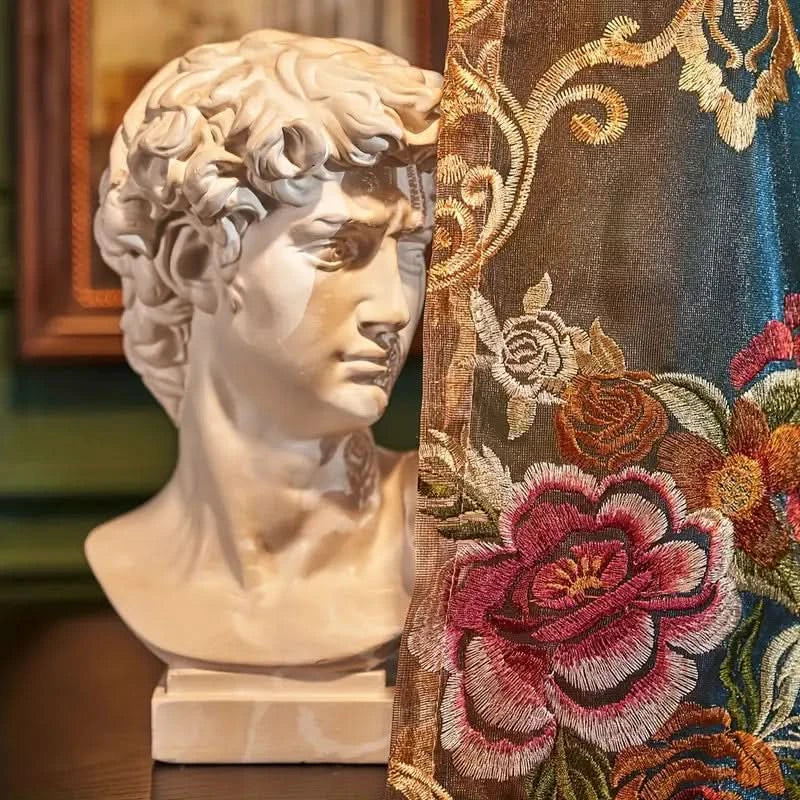 Vintage Jacquard Embroidered Curtain Panel