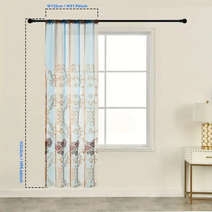 Vintage Jacquard Embroidered Curtain Panel