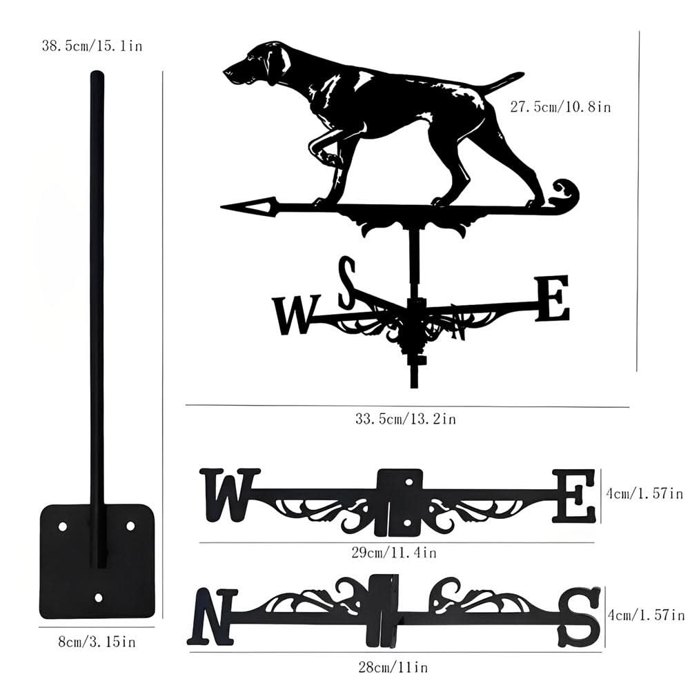 Whippet Dog Silhouette Stainless Steel Weathervane