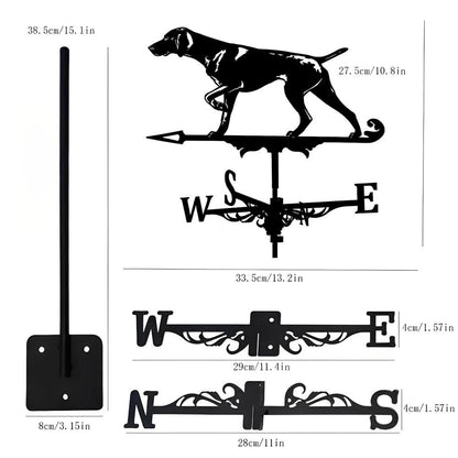 Whippet Dog Silhouette Stainless Steel Weathervane