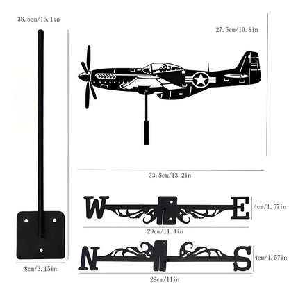 Aircraft Airplane Silhouette Stainless Steel Weathervane