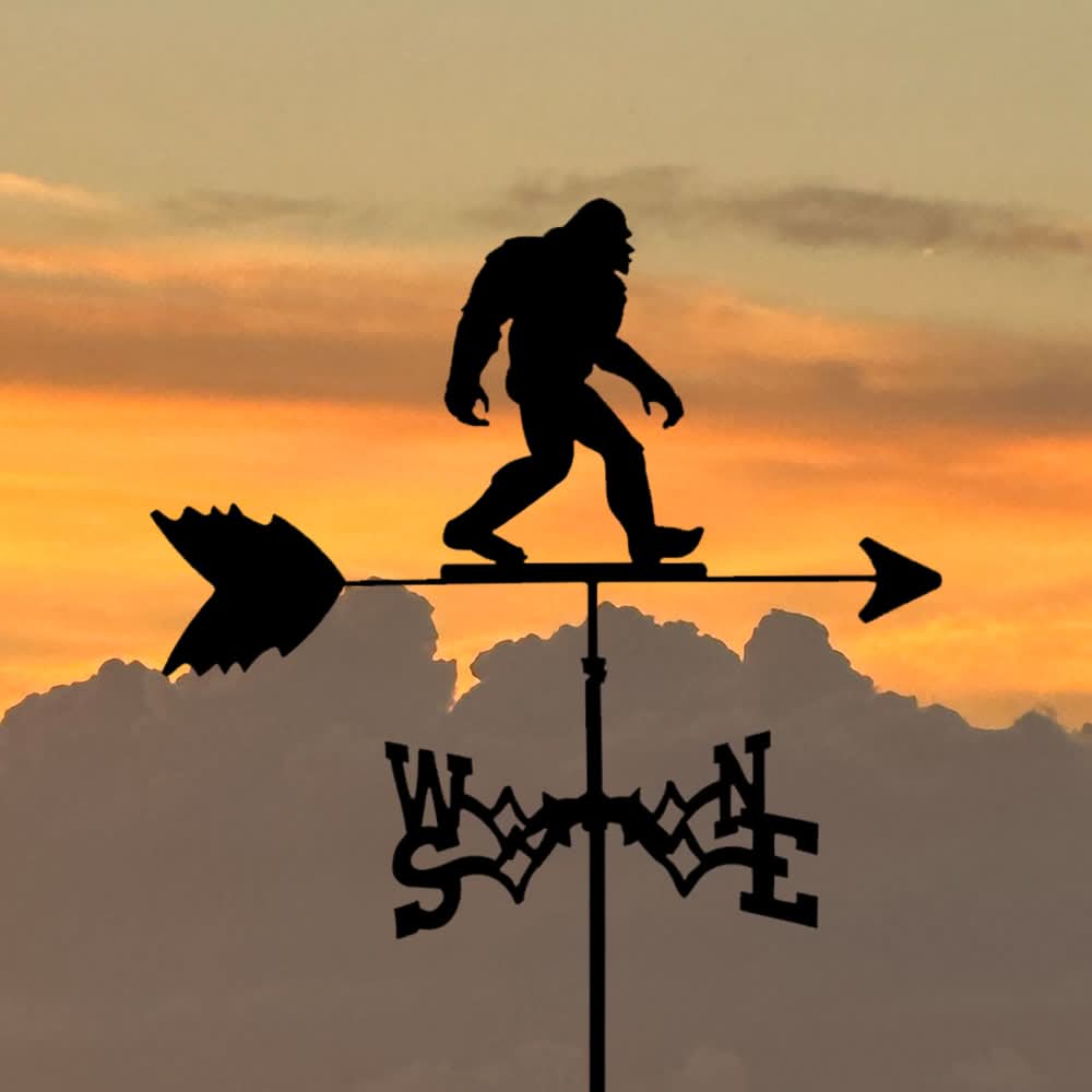 Bigfoot Walking Silhouette Stainless Steel Weathervane