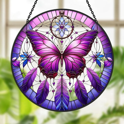 Butterfly Sun Catcher Decoration Stained Glass Window Hanging