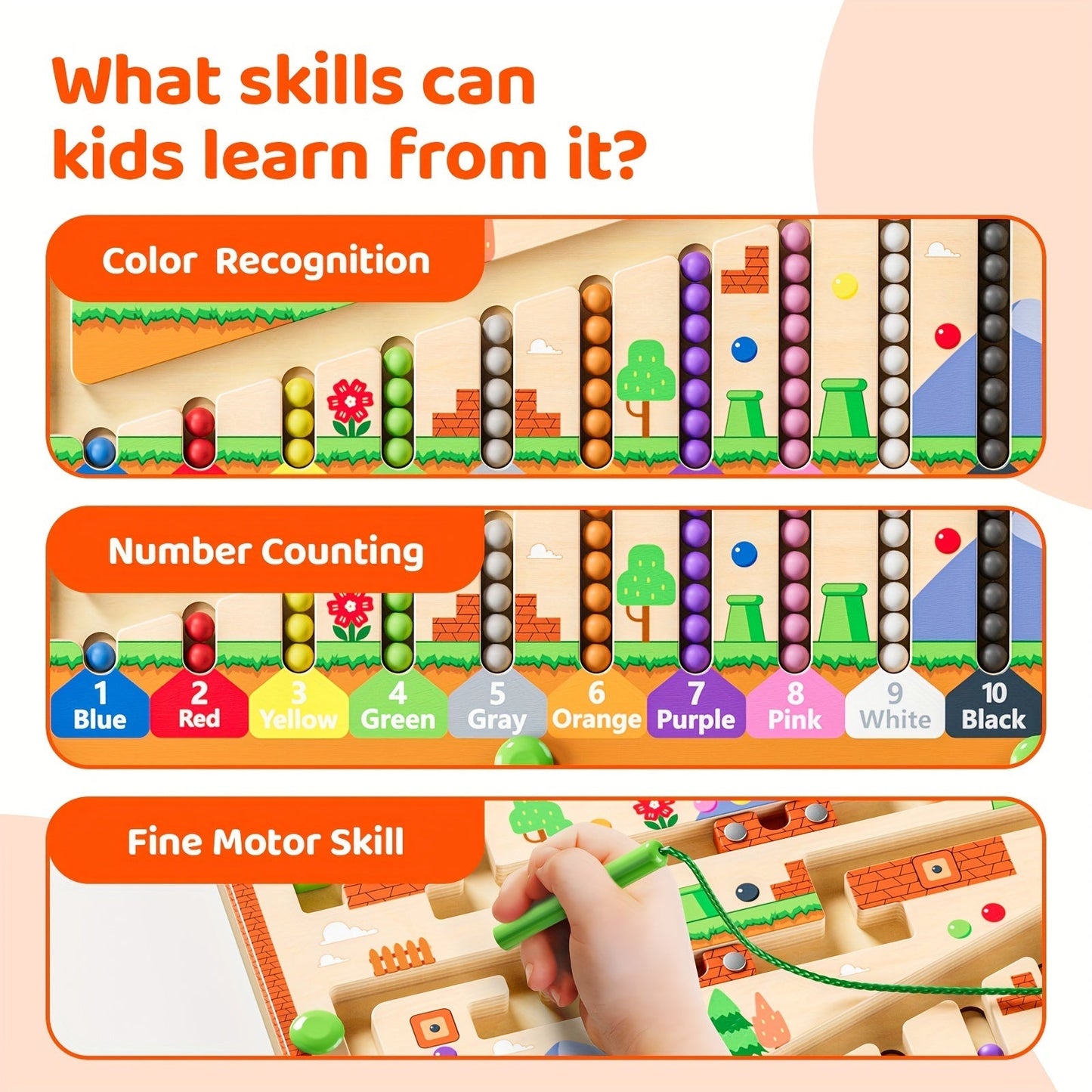 Wooden Magnetic Maze Game Board