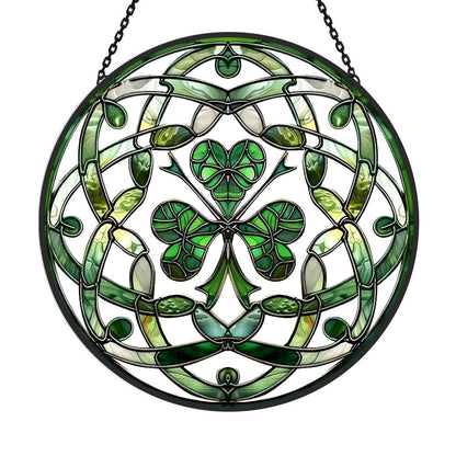 Celtic Knot Clover Sun Catcher Decoration Stained Glass Window Hanging