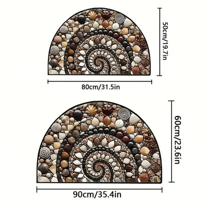 Coastal Spiral Pebble & Seashell Floor Mat