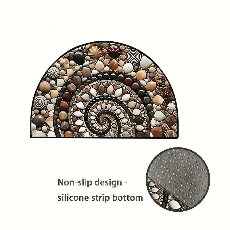 Coastal Spiral Pebble & Seashell Floor Mat