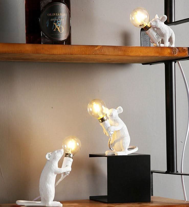Mouse Figurine Accent Table Lamp