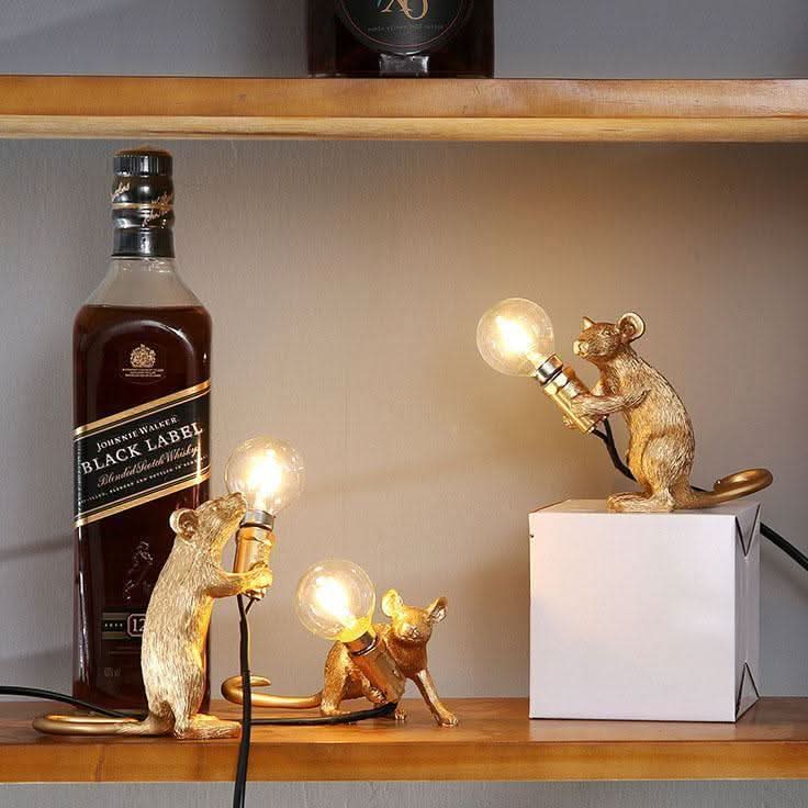 Mouse Figurine Accent Table Lamp