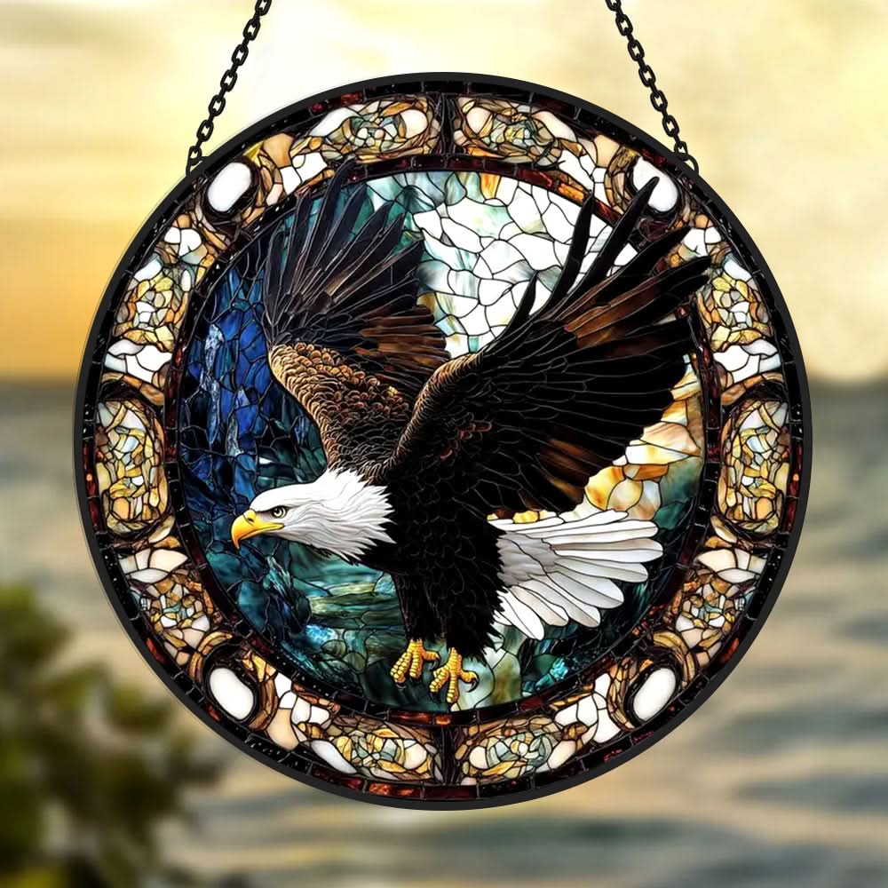 Eagle Sun Catcher Decoration Stained Glass Window Hanging