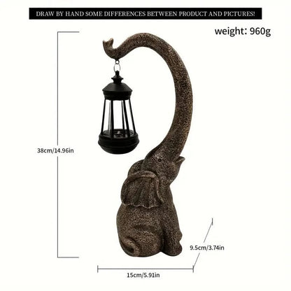 Solar Elephant Outdoor Garden Lamp