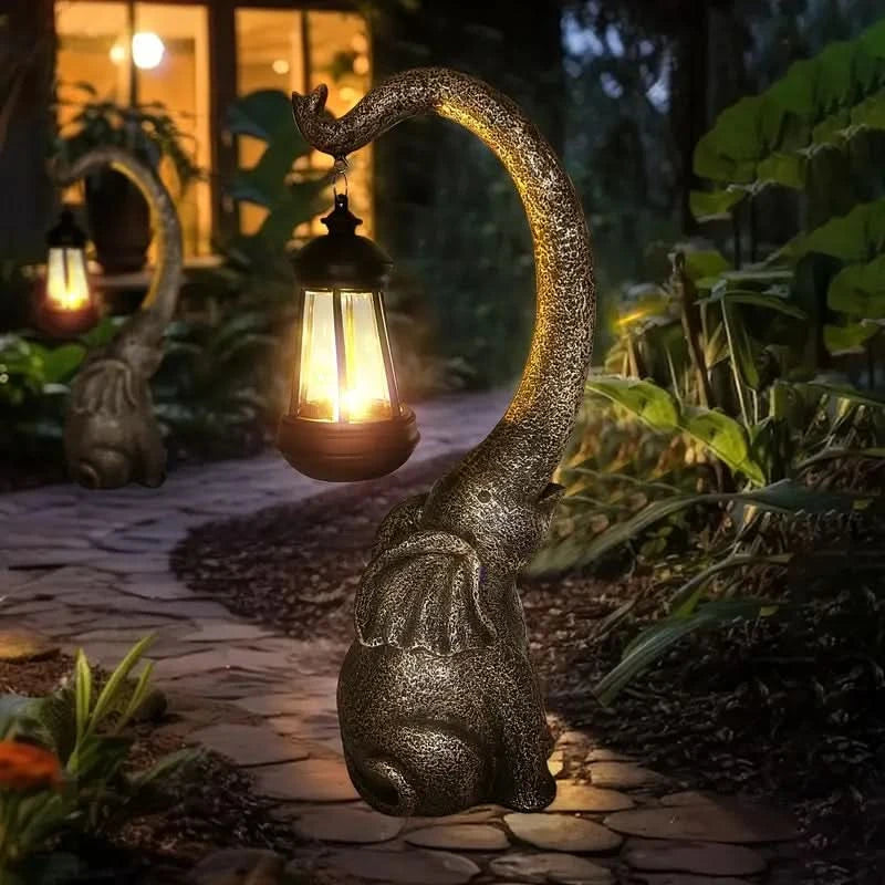 Solar Elephant Outdoor Garden Lamp