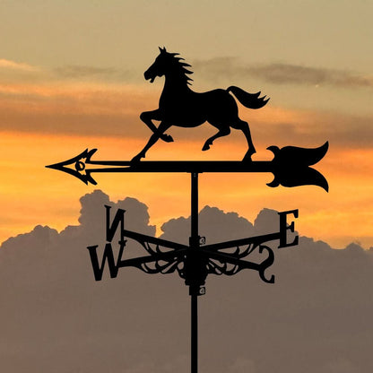 Galloping Horse Silhouette Stainless Steel Weathervane