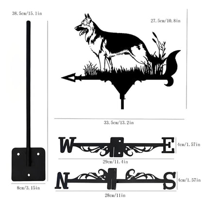 German Shepherd Dog Stainless Steel Weathervane