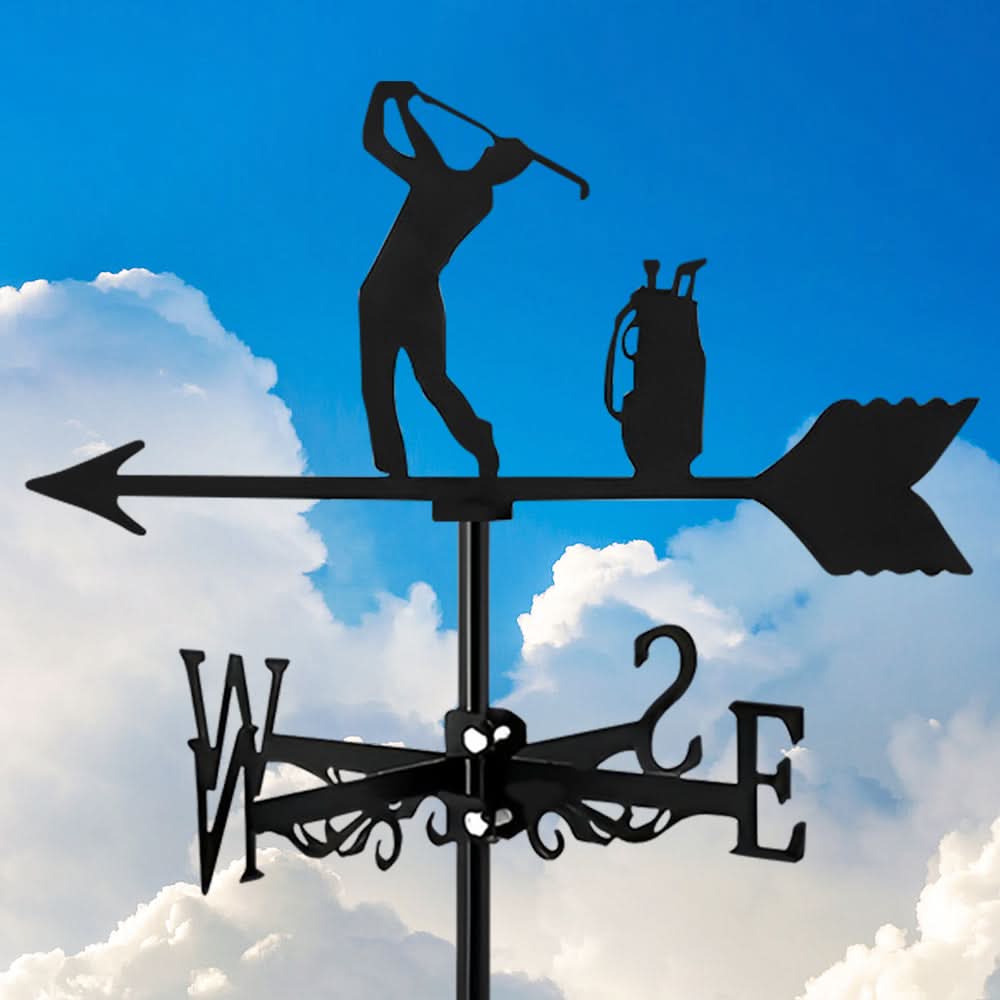 Golf Player Silhouette Stainless Steel Weathervane