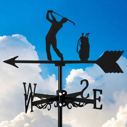 Golf Player Silhouette Stainless Steel Weathervane
