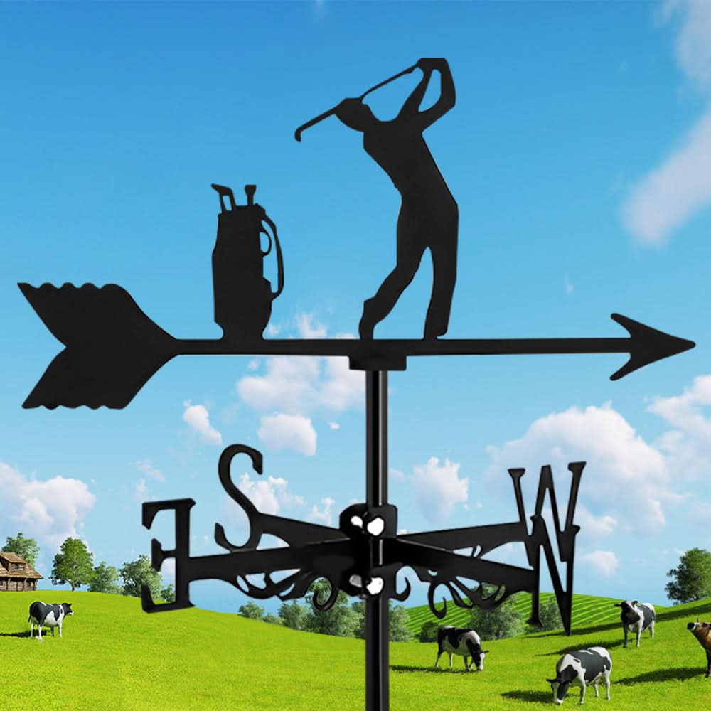 Golf Player Silhouette Stainless Steel Weathervane