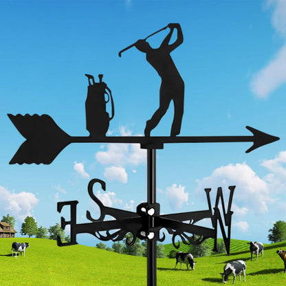 Golf Player Silhouette Stainless Steel Weathervane