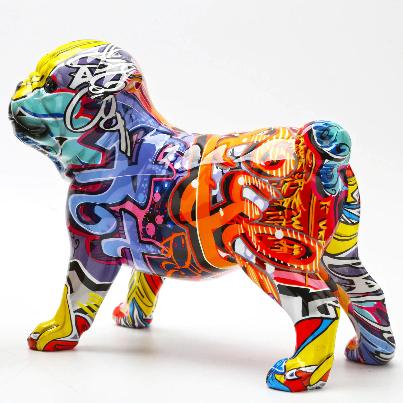 ArtZ® Pug Nordic Painted Statue Graffiti Dog Sculptures