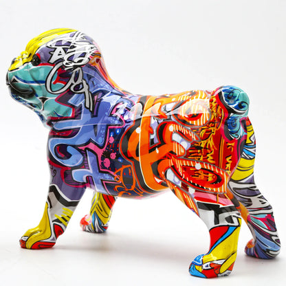 ArtZ® Pug Nordic Painted Statue Graffiti Dog Sculptures