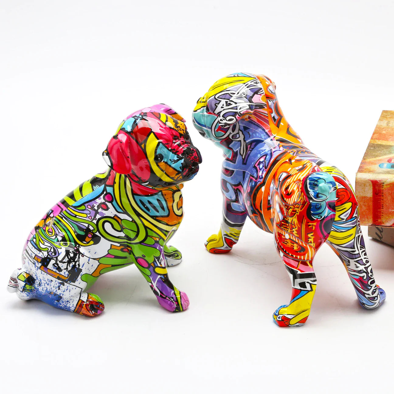 ArtZ® Pug Nordic Painted Statue Graffiti Dog Sculptures