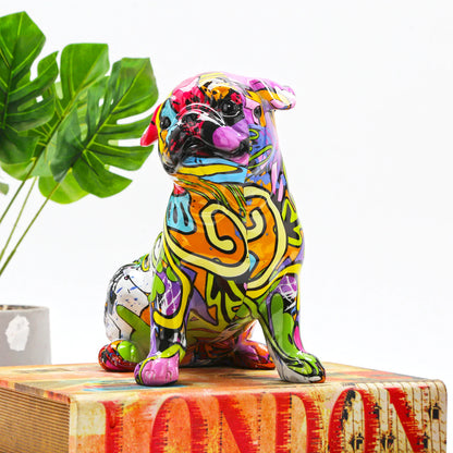 ArtZ® Pug Nordic Painted Statue Graffiti Dog Sculptures