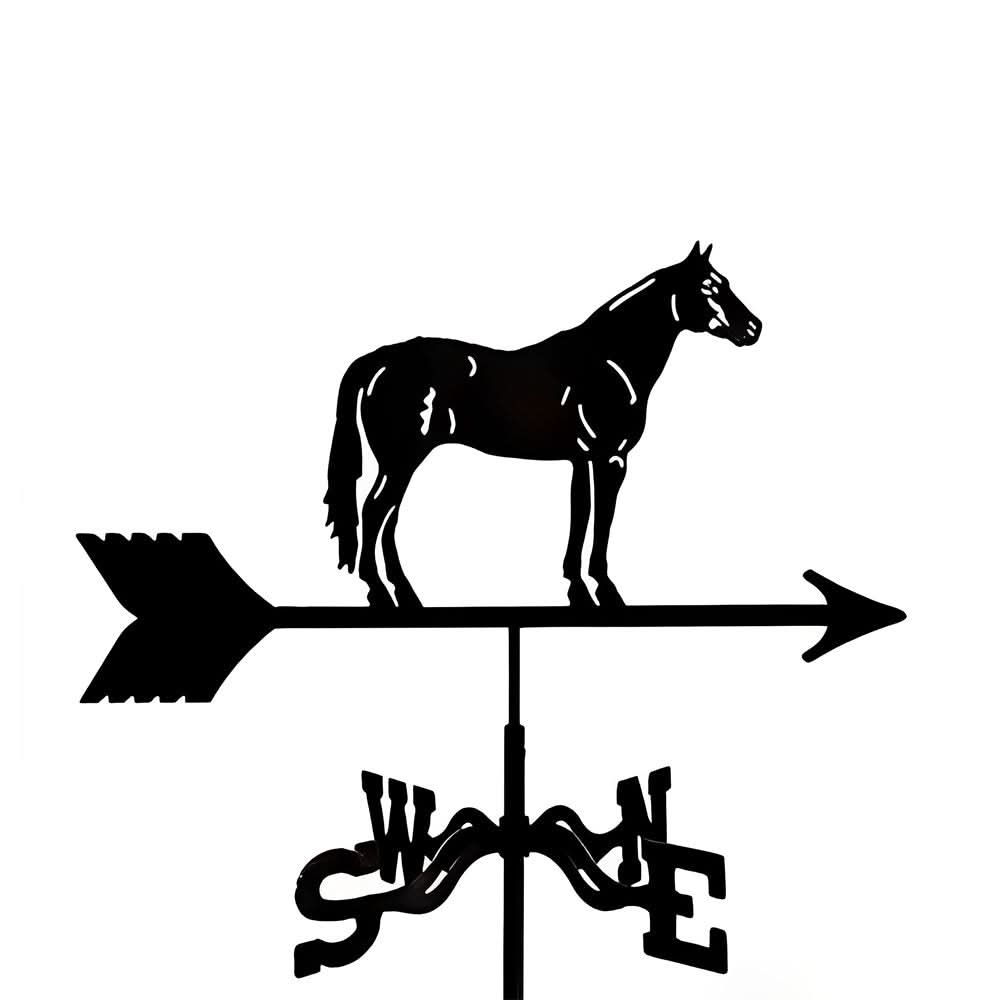 Horse Farm Silhouette Stainless Steel Weathervane
