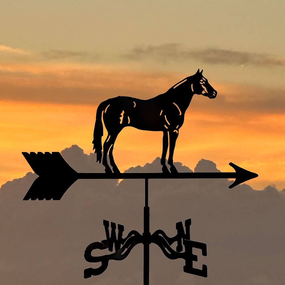 Horse Farm Silhouette Stainless Steel Weathervane