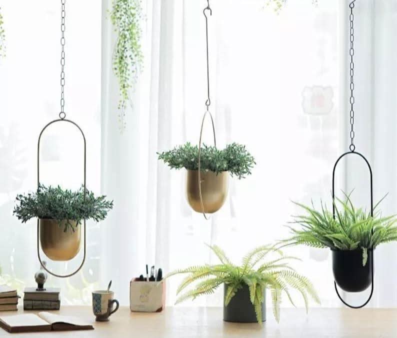 Metal Hanging Planter for Indoor Plants