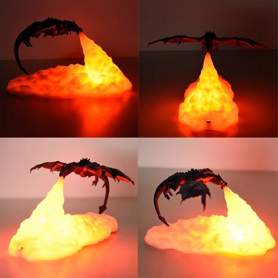 Inferno Fire-Breathing Dragon Accent Lamp