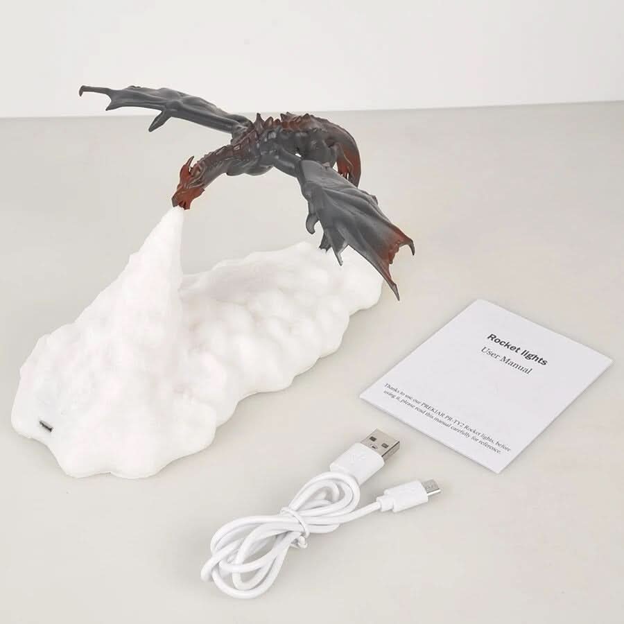 Inferno Fire-Breathing Dragon Accent Lamp