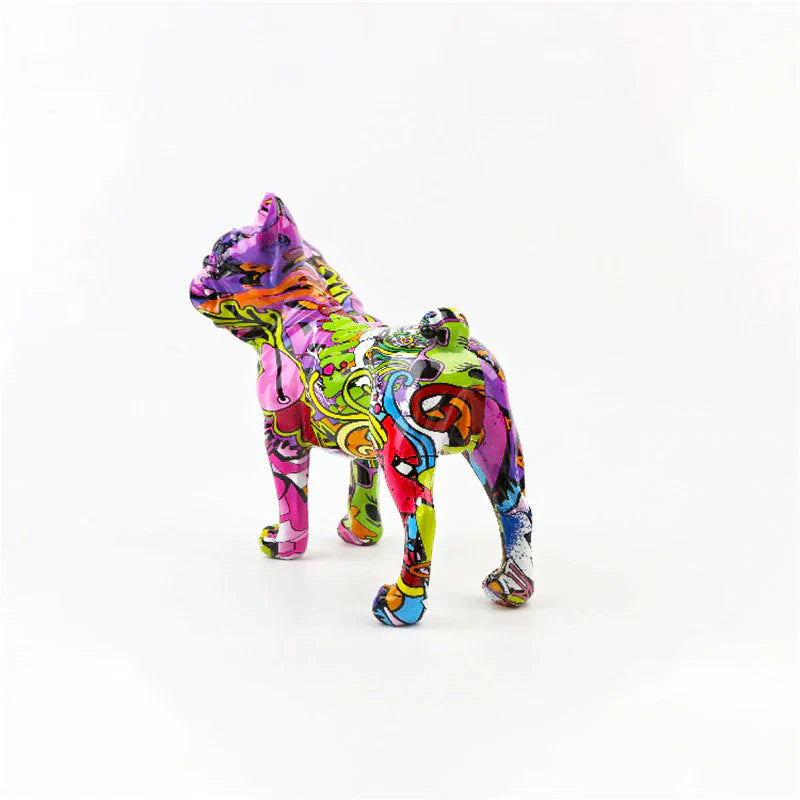 ArtZ® French Bulldog Graffiti Painted Statue Graffiti Dog Sculptures