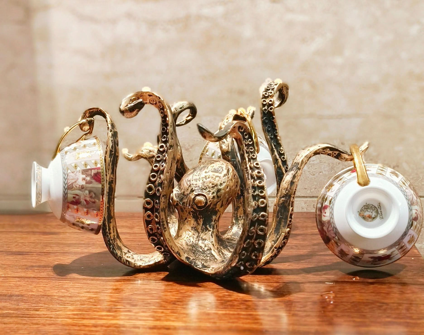 Rustic Octopus Mug Holder Display Rack