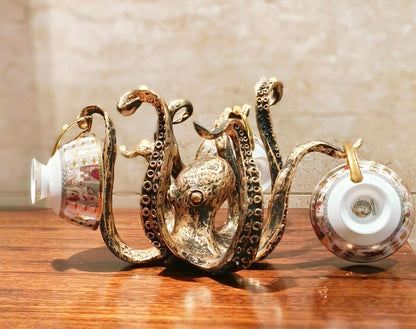 Rustic Octopus Mug Holder Display Rack