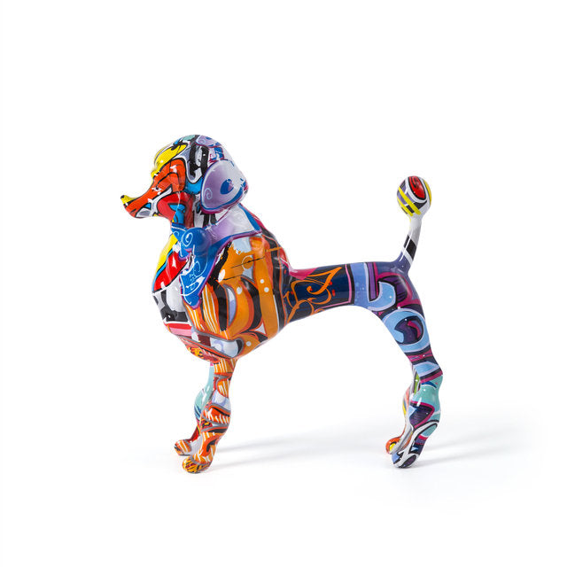 ArtZ® Poodle Nordic Painted Statue Graffiti Dog Sculptures