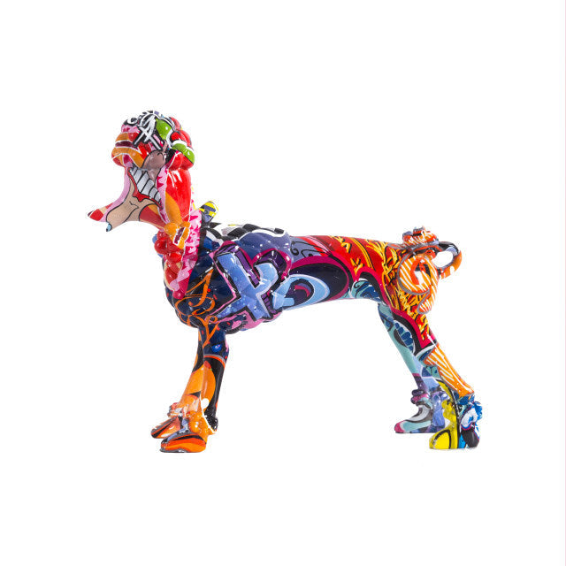 ArtZ® Poodle Nordic Painted Statue Graffiti Dog Sculptures